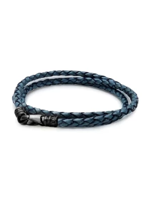 Men's Blue Wrap Around Leather Bracelet Nialaya