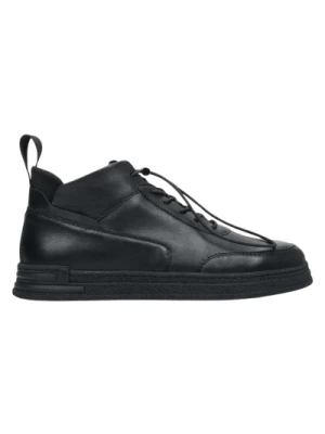 Mens High-Top Black Sneakers made of Genuine Leather Estro Er00112213 Estro