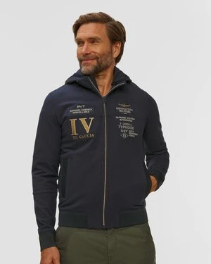 Granatowa Bluza Z Kapturem Męska Aeronautica Militare