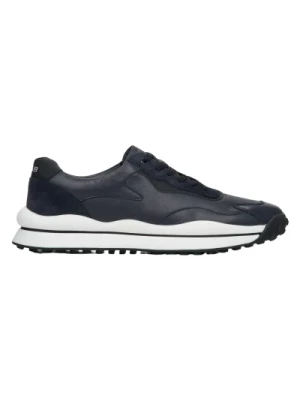 Mens Navy Blue Low-Top Sneakers made of Genuine Leather ES 8 Er00112591 Estro
