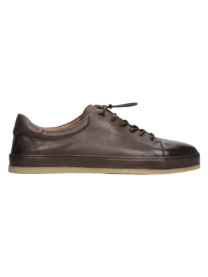 Men's Saddle Brown Low-Top Sneakers made of Genuine Leather Estro Er00112560 Estro