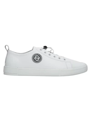 Mens White Low-Top Sneakers made of Genuine Leather Estro Er00112409 Estro