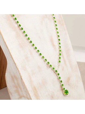 MENTHE À L'O Naszyjnik z kryształami - dł. 70 cm rozmiar: onesize srebrny