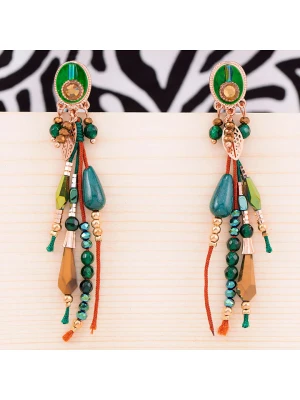 MENTHE À L'O Pozłacane kolczyki z kryształami rozmiar: onesize