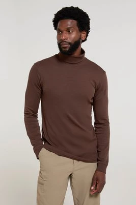 Meribel – męski bawełniany top z golfem - Brown Mountain Warehouse