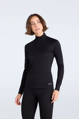 Merino damski top z zamkiem - Black Animal