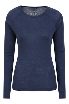Merino II – damski top termiczny z okrągłym dekoltem - Navy Mountain Warehouse