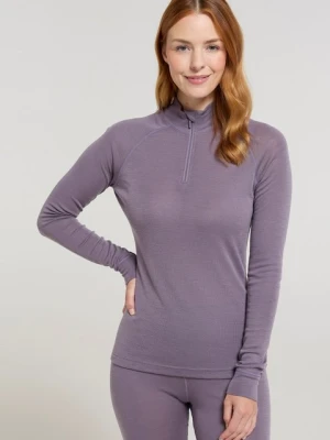 Merino II – damski top z długimi rękawami i suwakiem pod szyją - Brown Mountain Warehouse