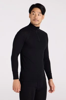 Merino II – męski top z długimi rękawami i suwakiem pod szyją - Black Mountain Warehouse