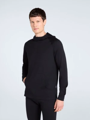 Merino męski top z kapturem - Black Animal