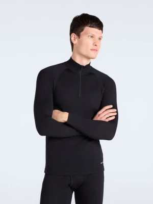 Merino męski top z zamkiem - Black Animal