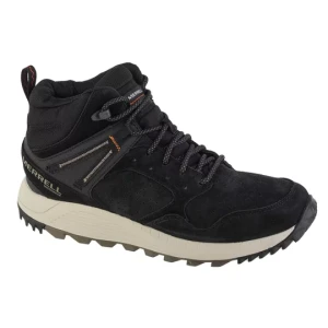Merrell Wildwood Sneaker Mid WP J067285, Męskie, Czarne, buty zimowe, skóra zamszowa, rozmiar: 43
