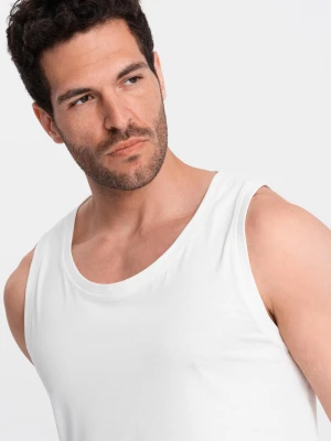 Zdjęcie produktu Męska bawełniana koszulka tank top BASIC – biała V1 Ombre Clothing