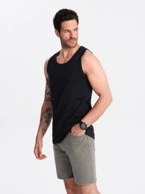 Zdjęcie produktu Męska bawełniana koszulka tank top BASIC – czarna V3 - Rozmiar: XXL Ombre Clothing