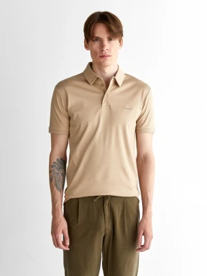Męska beżowa koszulka polo o dopasowanym kroju GANT