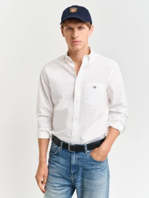 Męska biała klasyczna koszula z popeliny o regularnym kroju GANT
