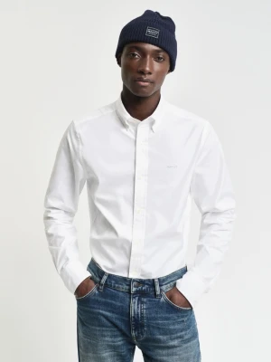 Męska biała koszula slim fit z bawełny oxford GANT