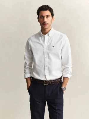 Męska biała koszula slim fit z elastycznej bawełny oxford GANT