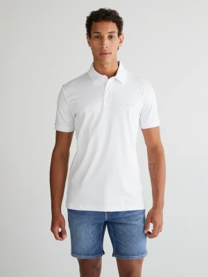 Męska biała koszulka polo o dopasowanym kroju GANT