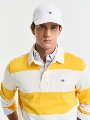 Męska biała wysoka czapka z bawełnianego diagonalu GANT