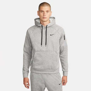 Męska bluza do fitnessu z kapturem Therma-FIT Nike Therma - Szary