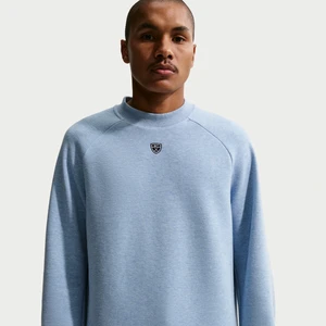 Męska bluza do golfa Therma-FIT Nike Par z półokrągłym dekoltem - Niebieski