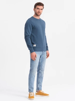 Męska bluza dresowa BASIC z okrągłym dekoltem - granatowa V4 OM-SSBN-0175
 -                                    XL Ombre