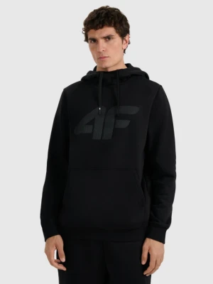 Męska bluza dresowa nierozpinana z kapturem 4F 4FRMM00TSWSM2477 - czarna