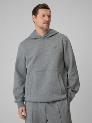 Męska bluza dresowa nierozpinana z kapturem 4F 4FRSS26TSWSM2793 - szara