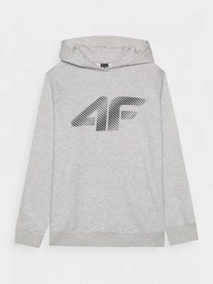 Męska bluza dresowa nierozpinana z kapturem 4F 4FWMM00TSWSM1766 - szara