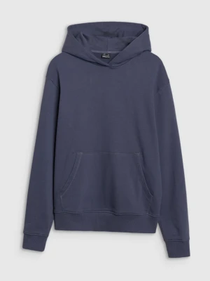 Męska bluza dresowa nierozpinana z kapturem 4F 4FWSS25TSWSM1749 - granatowa