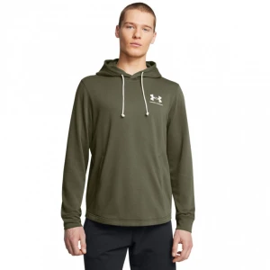 Męska bluza dresowa nierozpinana z kapturem Under Armour UA Rival Terry Lc Hd - oliwkowa/khaki