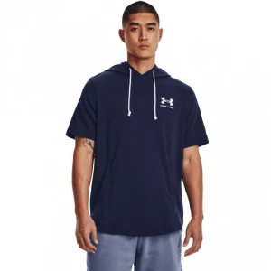 Męska bluza dresowa nierozpinana z krótkim rękawem Under Armour UA Rival Terry LC SS HD - granatowa