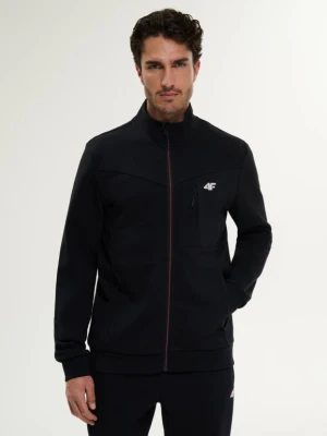Męska bluza dresowa rozpinana bez kaptura 4F 4FRSS26TSWSM2897 - czarna