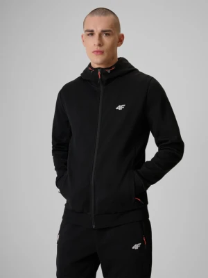 Męska bluza dresowa rozpinana z kapturem 4f 4FRSS26TSWSM2895 - czarna