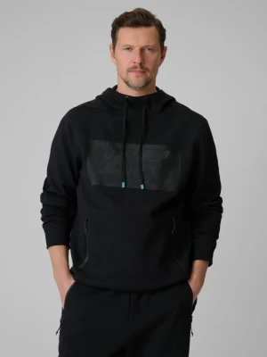 Męska bluza dresowa rozpinana z kapturem 4F 4FRSS26TSWSM2975 - czarna