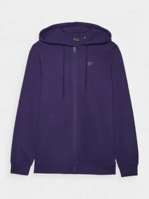 Męska bluza dresowa rozpinana z kapturem 4F 4FWMM00TSWSM1768 - granatowa