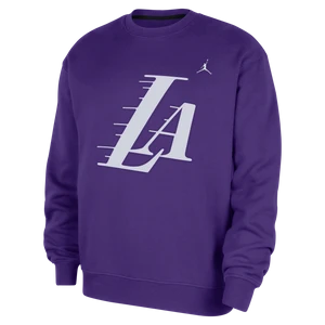 Męska bluza dresowa z dzianiny z półokrągłym dekoltem Jordan NBA Los Angeles Lakers Statement Essentials - Fiolet