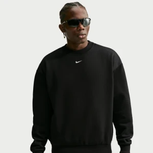 Męska bluza dresowa z półokrągłym dekoltem Nike Solo Fleece - Czerń