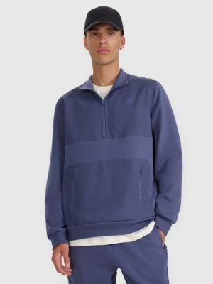 Męska bluza nierozpinana bez kaptura 4F 4FWAW25TSWSM1947 - granatowa