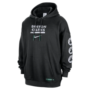 Męska bluza nierozpinana z kapturem Jordan NBA Club Premium Boston Celtics Courtside - Czerń