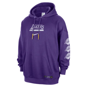 Męska bluza nierozpinana z kapturem Jordan NBA Club Premium Los Angeles Lakers Courtside - Fiolet