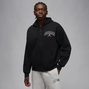 Zdjęcie produktu Męska bluza o kroju oversize z kapturem i zamkiem na całej długości Jordan Brooklyn Fleece - Czerń
