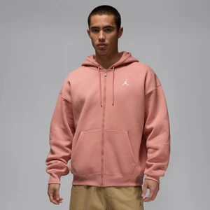 Męska bluza o kroju oversize z kapturem i zamkiem na całej długości Jordan Brooklyn Fleece - Różowy