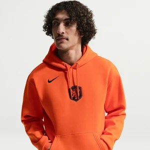 Męska bluza piłkarska z kapturem Nike Holandia Club - Pomarańczowy
