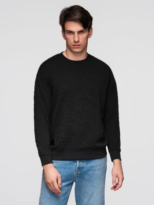 Zdjęcie produktu Męska bluza RELAXED FIT z tłoczonymi literami – czarna V1 - Rozmiar: S Ombre Clothing