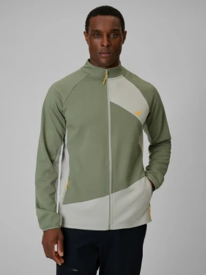 Męska bluza trekkingowa rozpinana bez kaptura 4F 4FRSS26TFSWM0984 - khaki