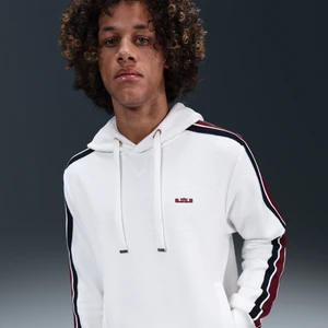 Męska bluza z kapturem do koszykówki Therma-FIT LeBron Standard Issue - Biel Nike