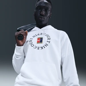 Męska bluza z kapturem do tenisa z dzianiny dresowej Dri-FIT NikeCourt Heritage - Biel