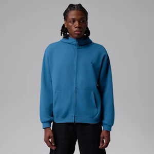 Męska bluza z kapturem i zamkiem na całej długości Dri-FIT Jordan Sport Hoop Fleece - Niebieski